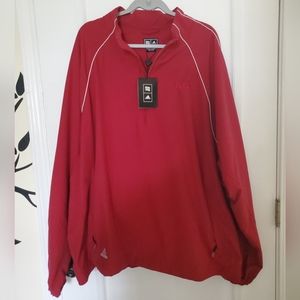 3/4 Zip Adidas Golf Windbreaker with Tags On, 3XL, Scarlet and White, GSA Logo